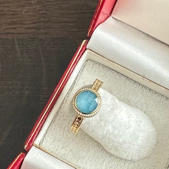 Anna Beck Blue Quartz Skinny Band Ring - Picture 2 of 5